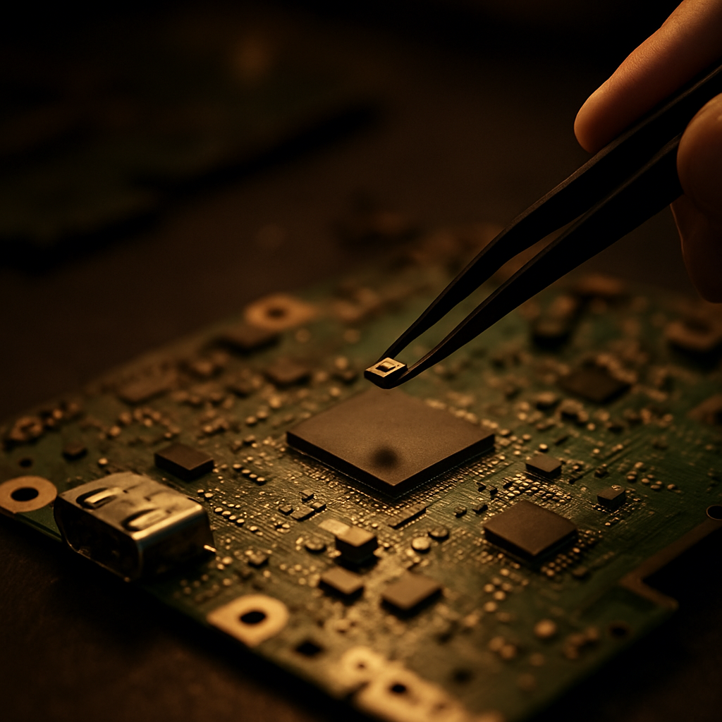 Gedemonteerd console moederbord tijdens reparatie